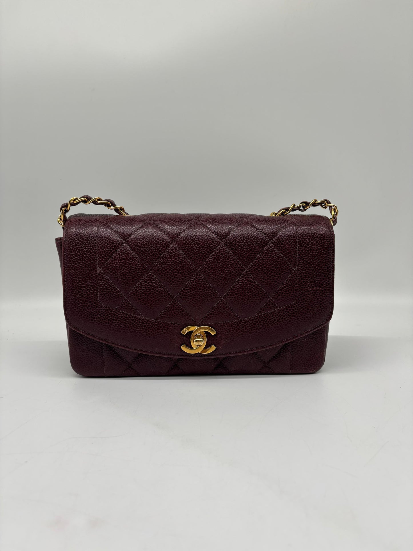 Chanel Diana Flap Bag Caviar Skin Burgundy