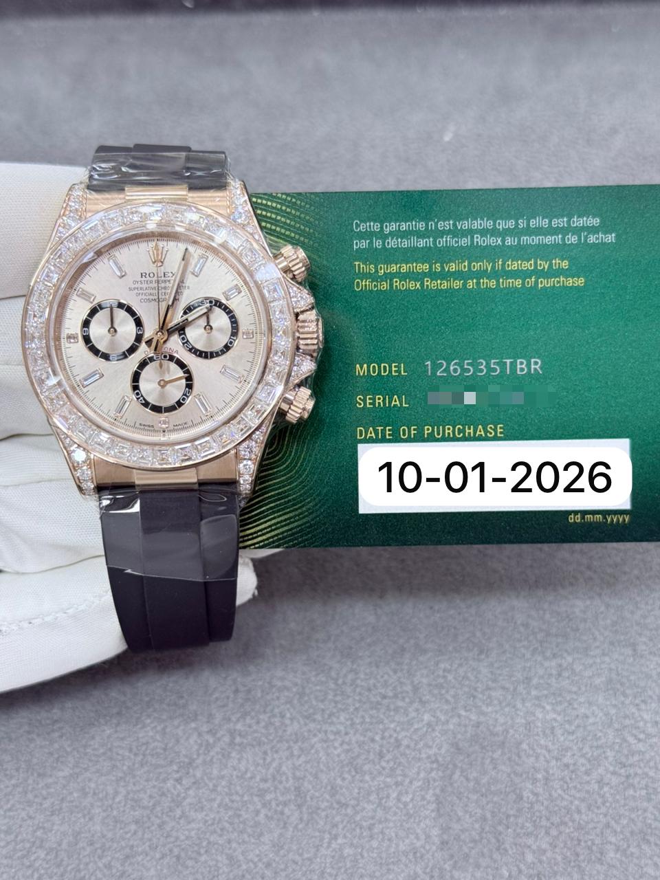 Rolex Cosmogrph Daytona Sundust 40mm With Daimond Oysterflex Bracelet Brand New Full Set 2026 Year Ref: 126535TBR
