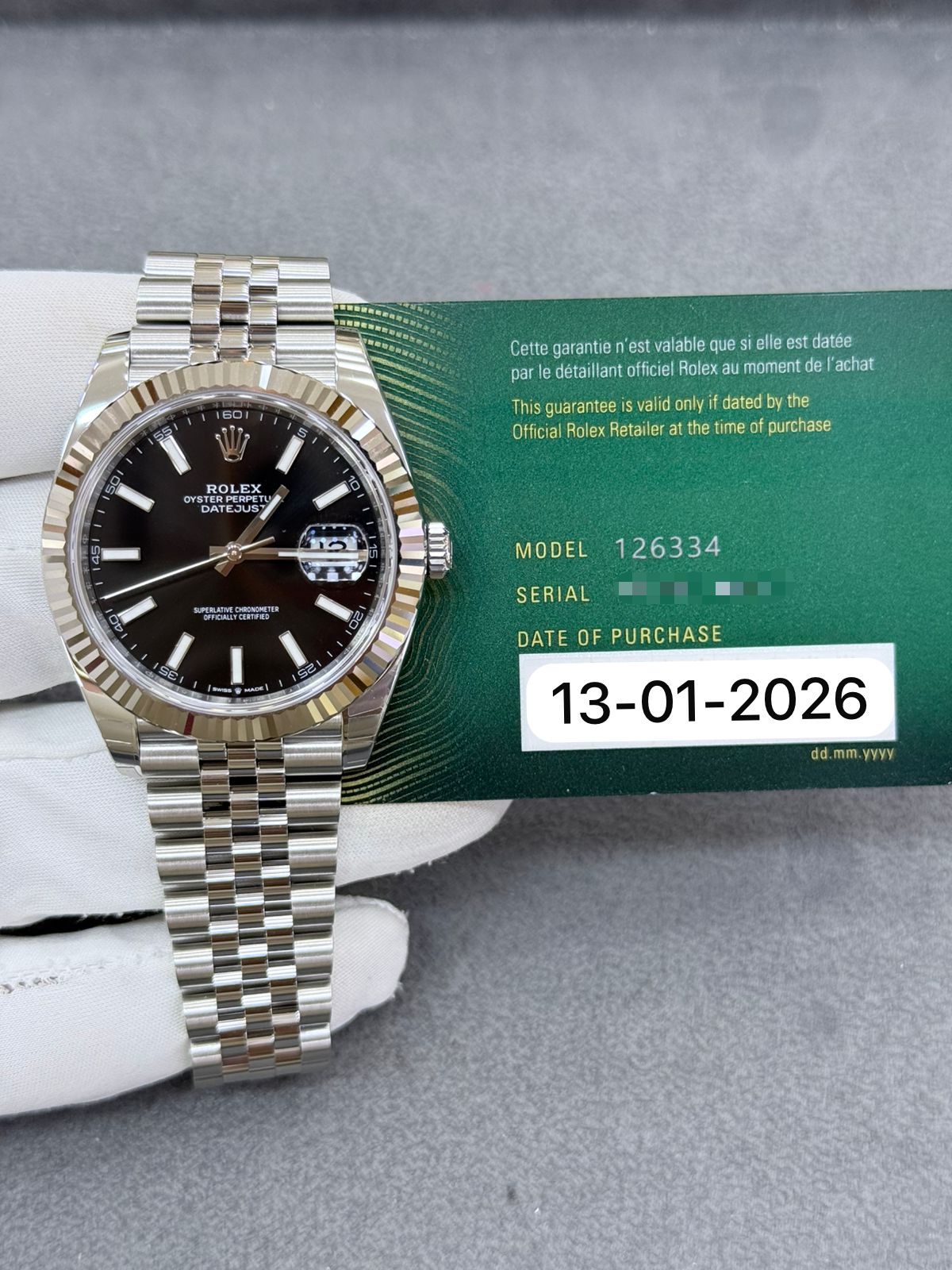Rolex Datejust 41mm Black dial Jubilee Bracelet New 2026 Full Set Ref: 126334