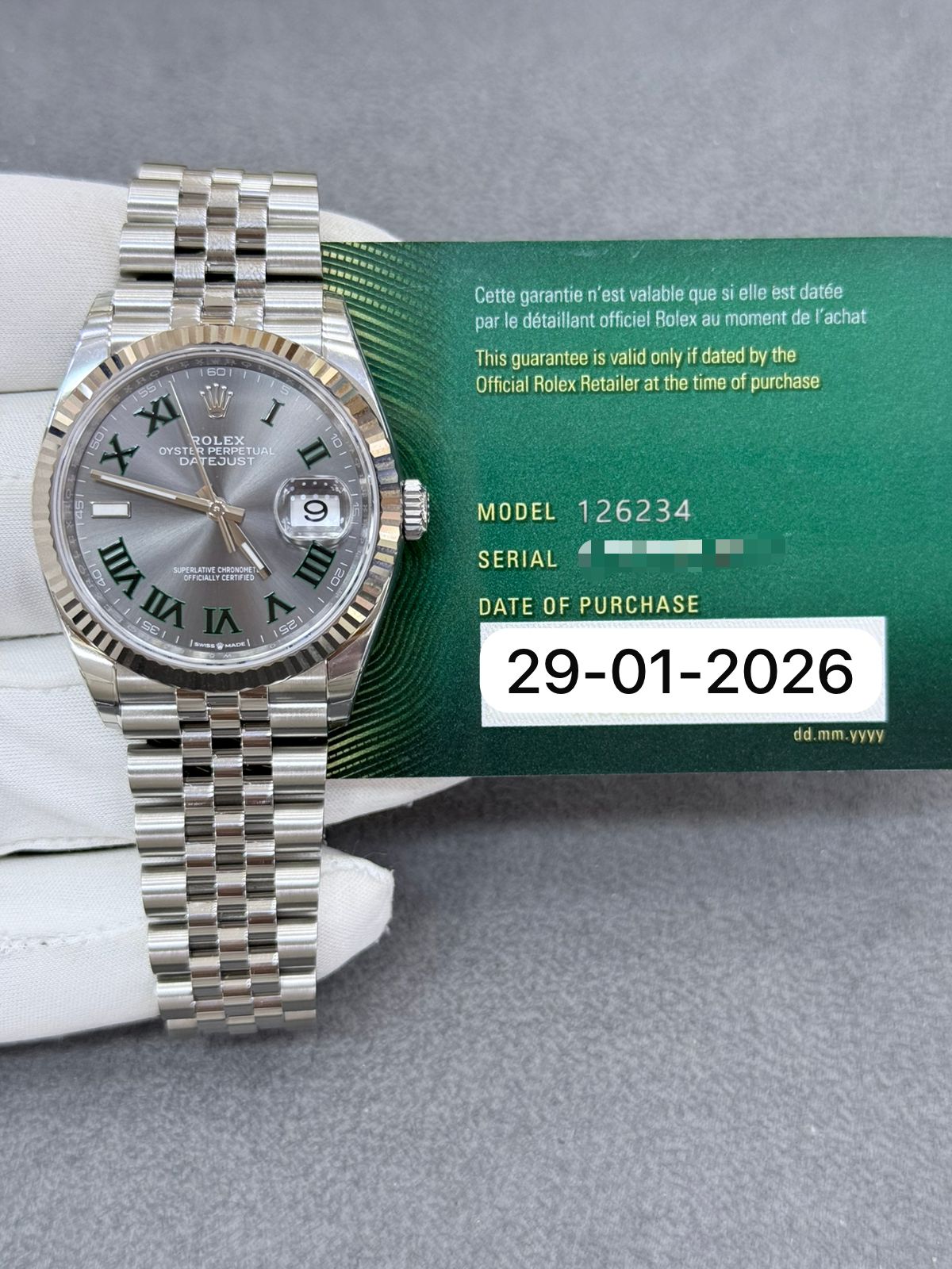 Rolex Datejust 36mm Roman Grey Dial Jubilee Bracelet New 2026 Year Full Set 126234