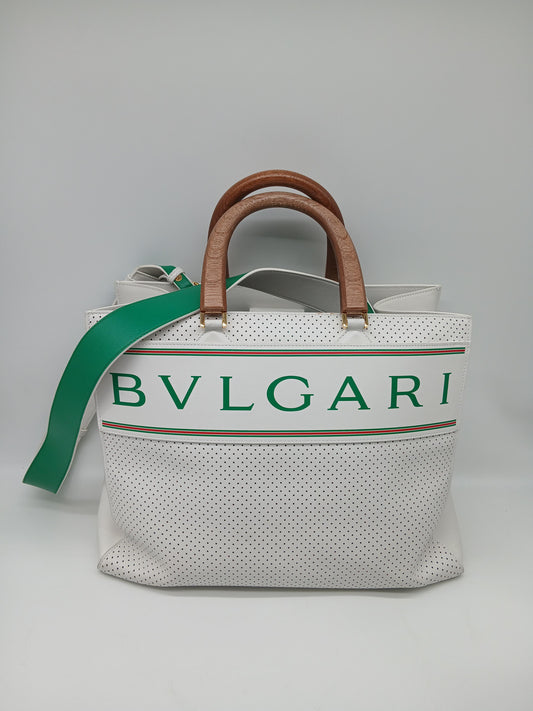 Bvlgari Casablanca White leather Tote bag