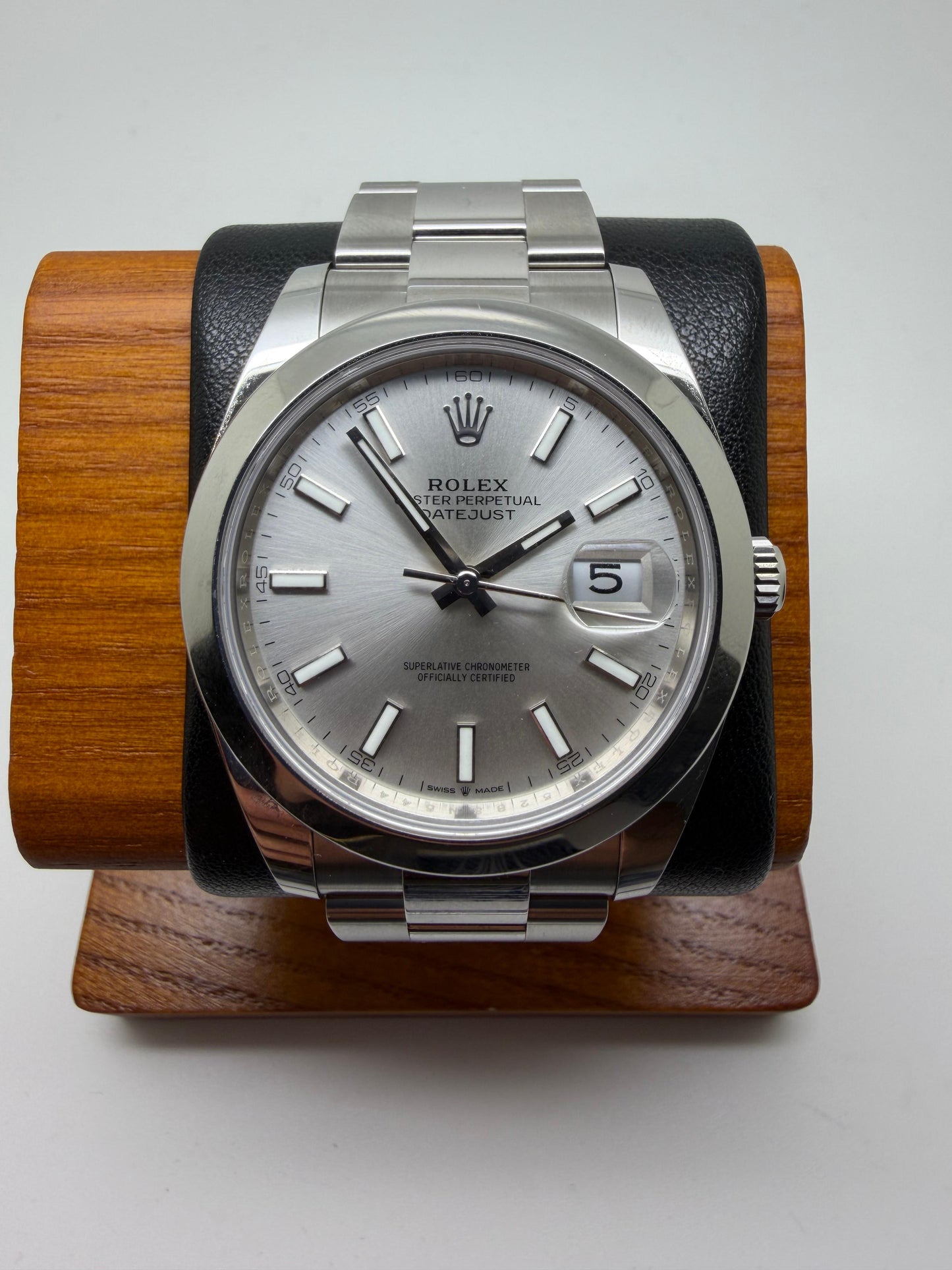 Rolex Datejust 41mm Steel Silver Dial Oyster Bracelet No Box Used Original Paper 126300 2025 Years