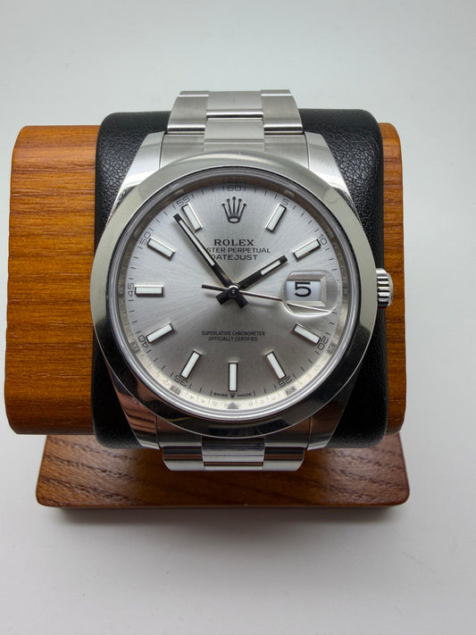 Rolex Datejust 41mm Steel Silver Dial Oyster Bracelet No Box Used Original Paper 126300 2025 Years