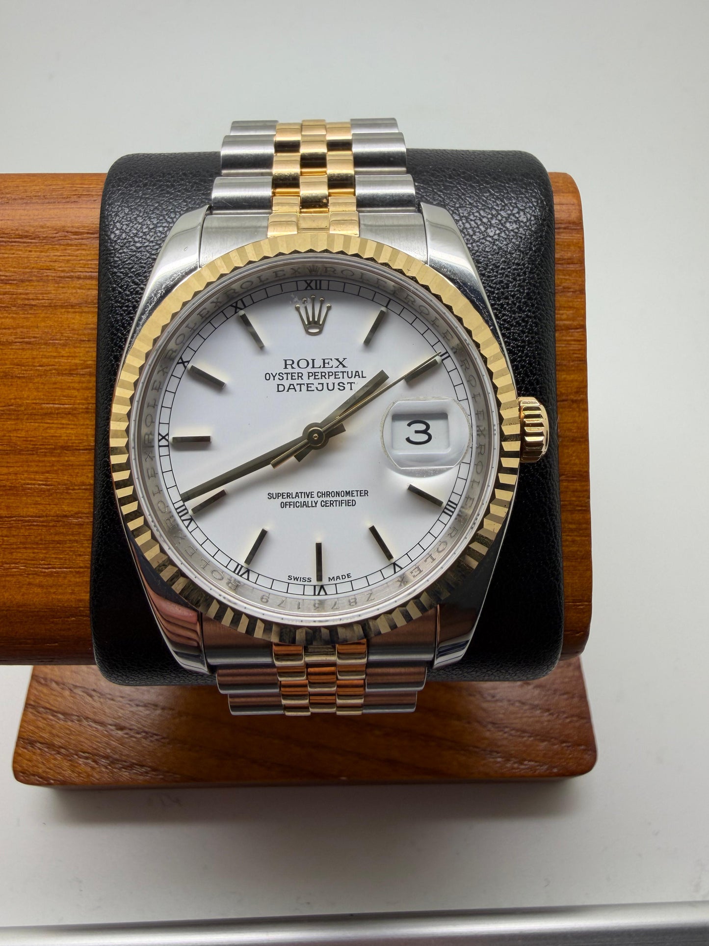 Rolex Datejust 36mm Steel and Gold Jubilee Bracelet Used Full Set 2007 Years 116223