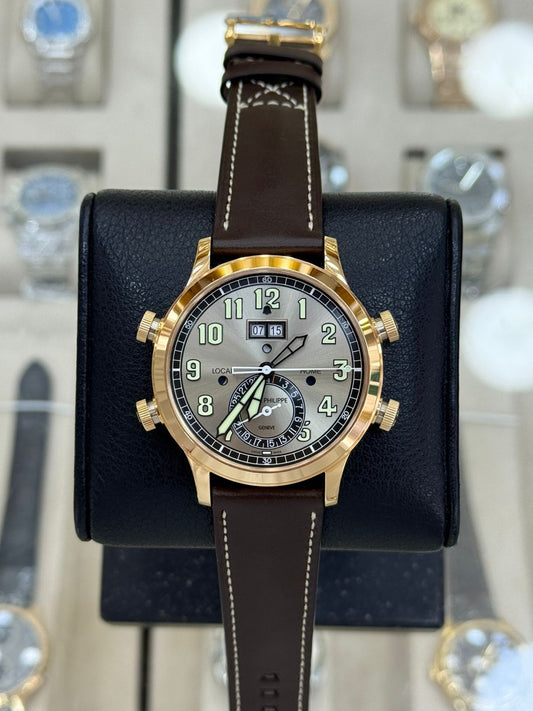 Patek Philippe Alarm Travel Time 42 mm Rose and White Gold W5520RG-001