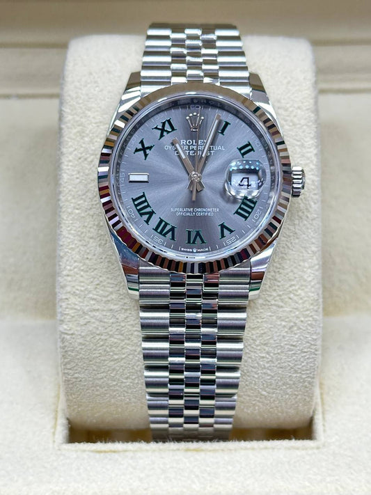 Rolex Unisex Datejust 36mm Steel Wimbledon Dial 126234 Automatic 2024