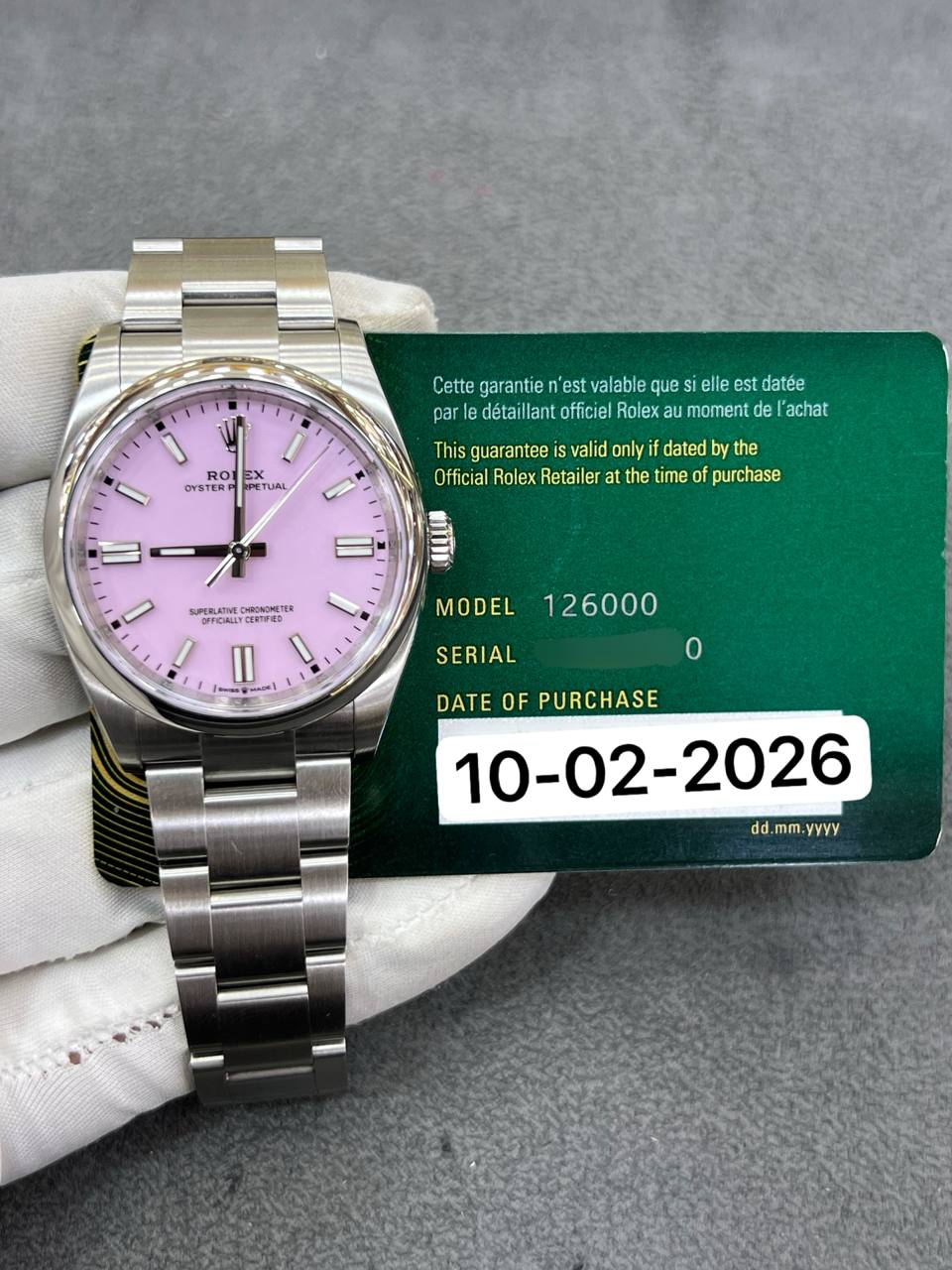 Rolex Oyster Perpetual 36mm Pink Dial Oyster Bracelet Steel Brand New 2026 Year Full Set 126000