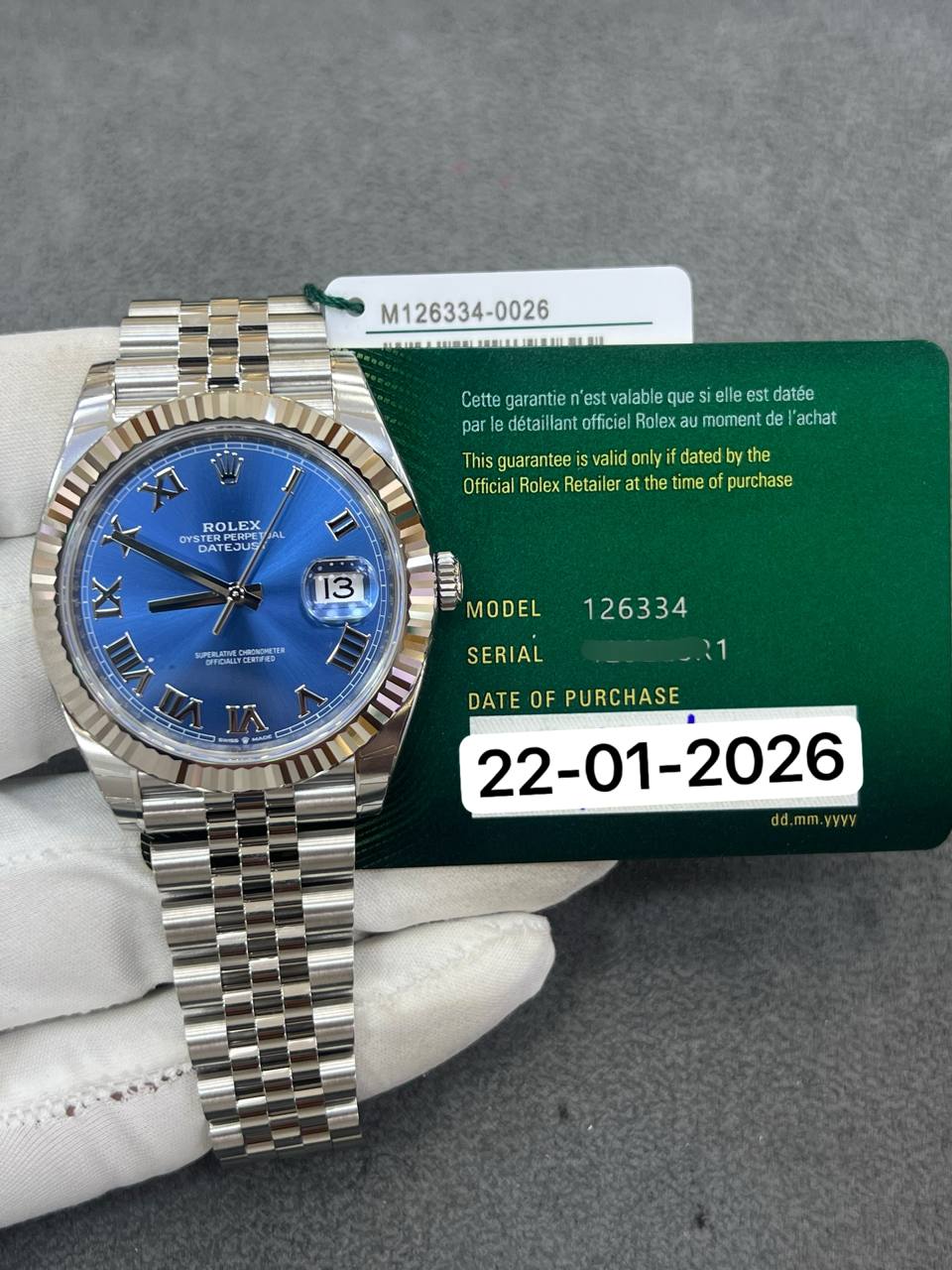 Rolex Datejust 41mm Steel Blue Roman Dial Jubilee Bracelet Brand New 2026 Full Set 126334