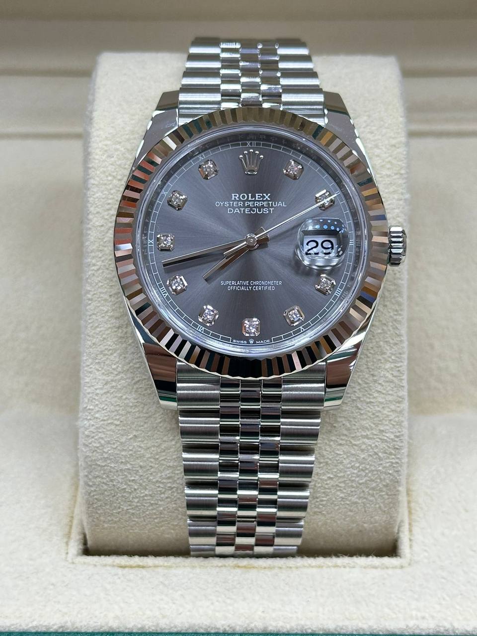 Rolex Men’s Datejust 41mm Steel Jubilee Bracelet With Diamonds 126334 Automatic New 2024