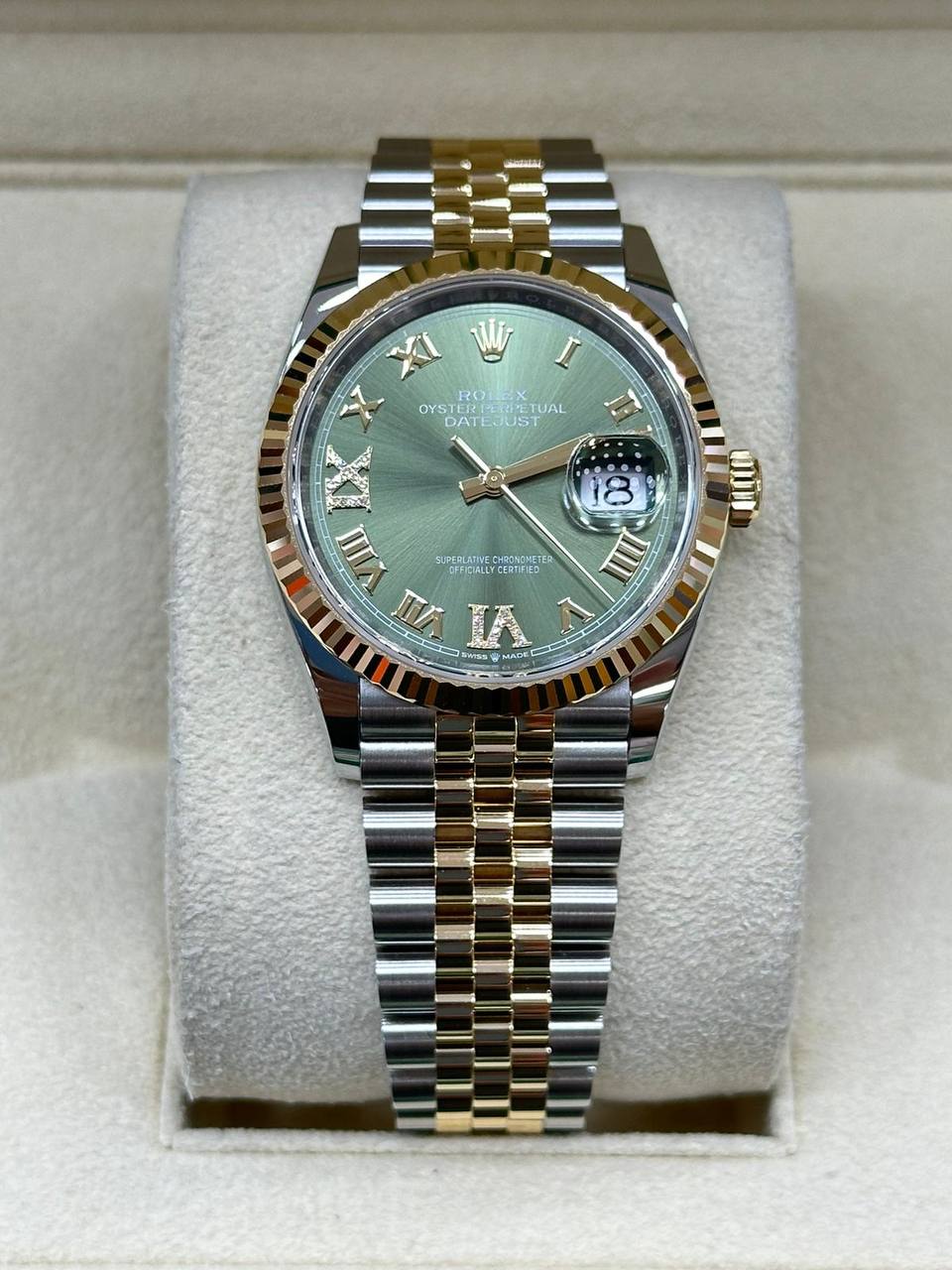 Rolex Unisex Datejust 36mm Steel/Gold Jubilee With Diamonds 126233 Automatic New 2024