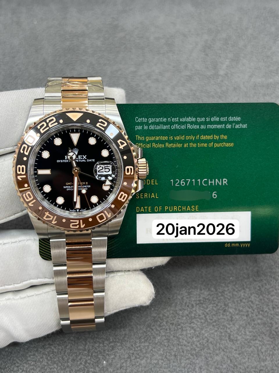 Rolex GMT-Master II 40mm Rose Gold and Steel Brand New 2026 Full Set 126711CHNR