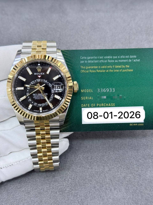 Rolex Sky-Dweller 42mm Stainless Steel and Yellow Gold Black Dial Jubilee Bracelet Brand New 2026 Full Set 336933