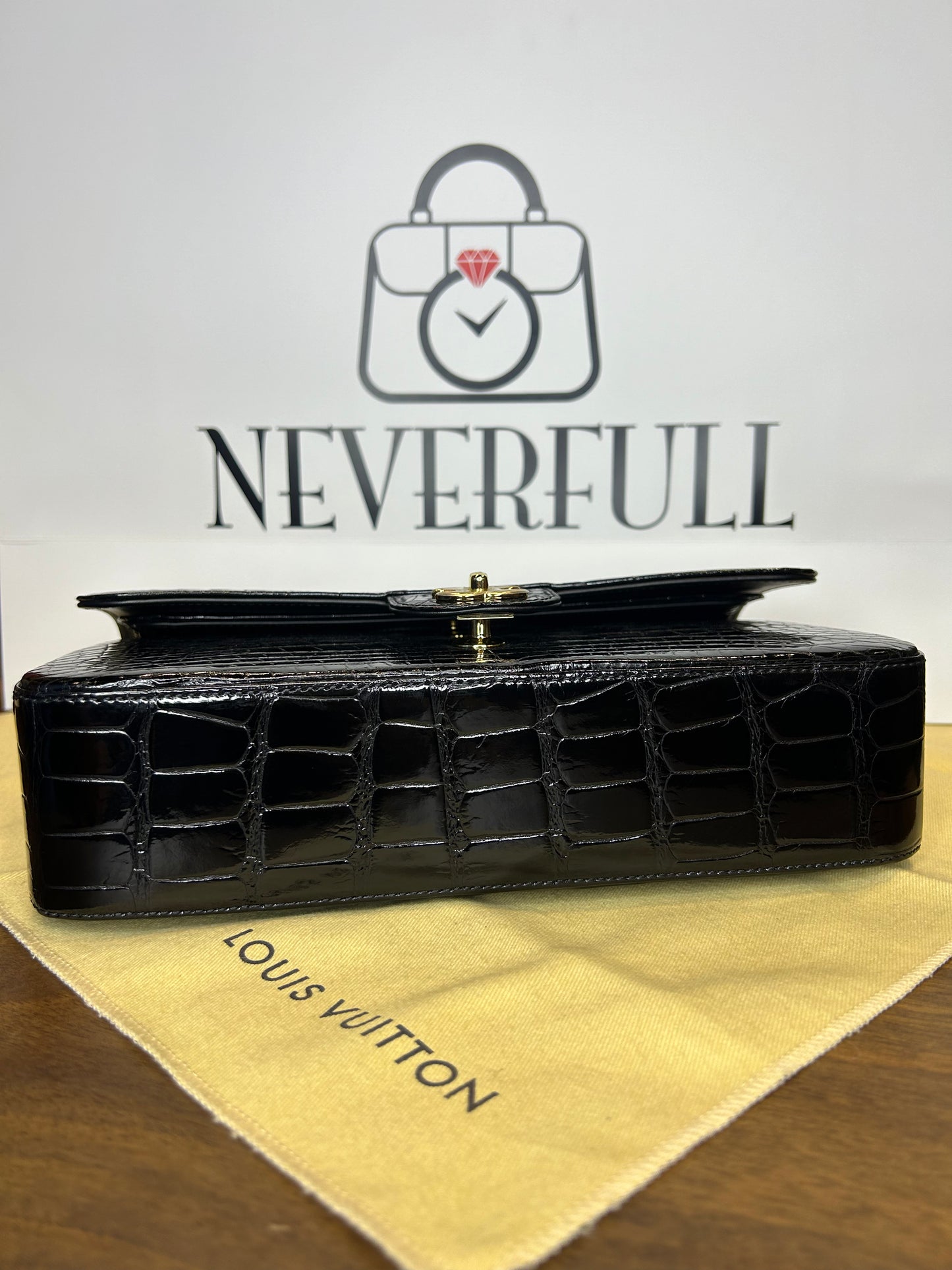 Chanel Double Flap Medium Crocodile GHW Unused Box, Card And Dust Bag