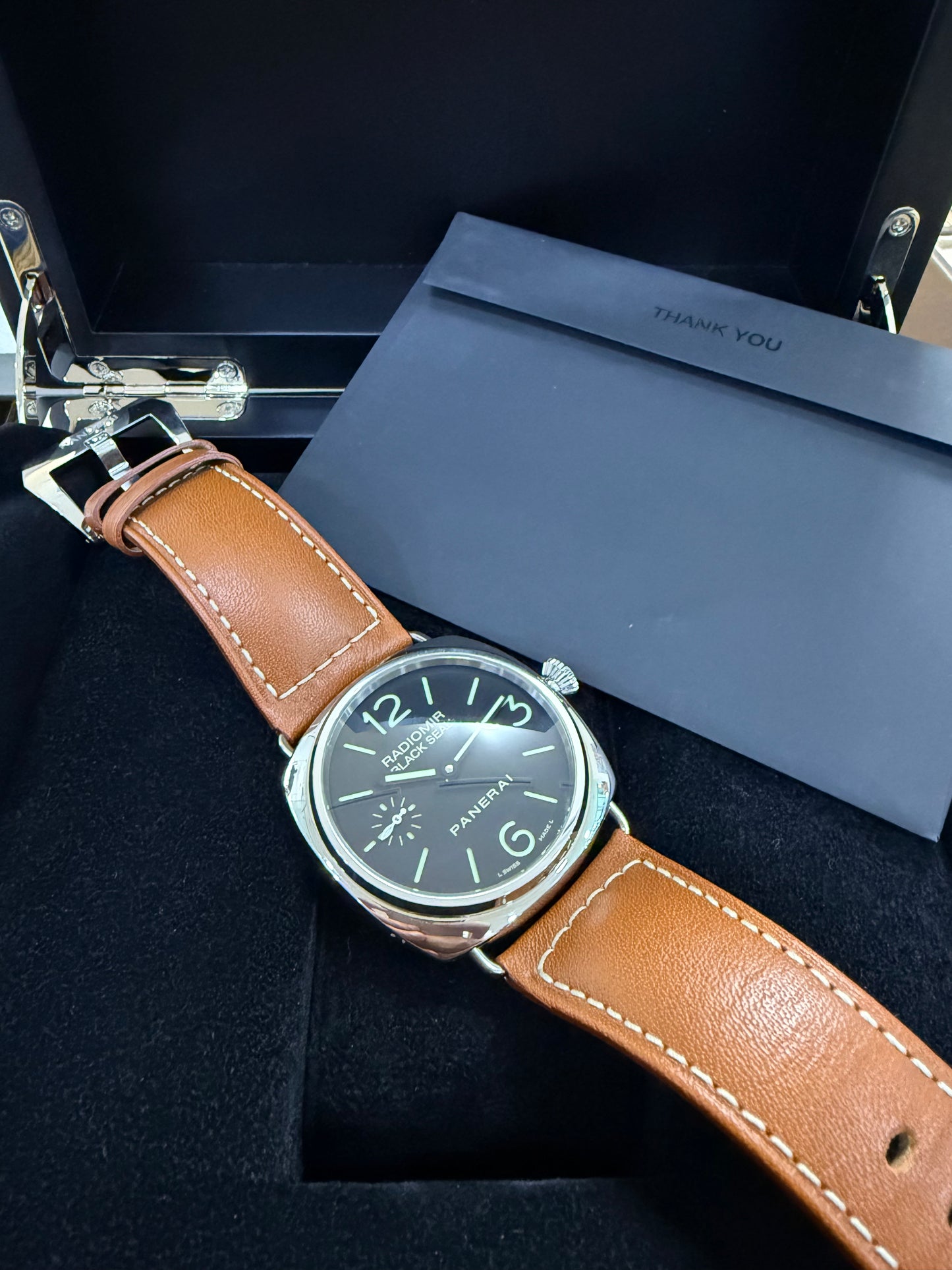 Panerai Radiomir Black Seal 44mm Stainless Steel Manual Winding PAM00183 2016 Year Full Set. Like New