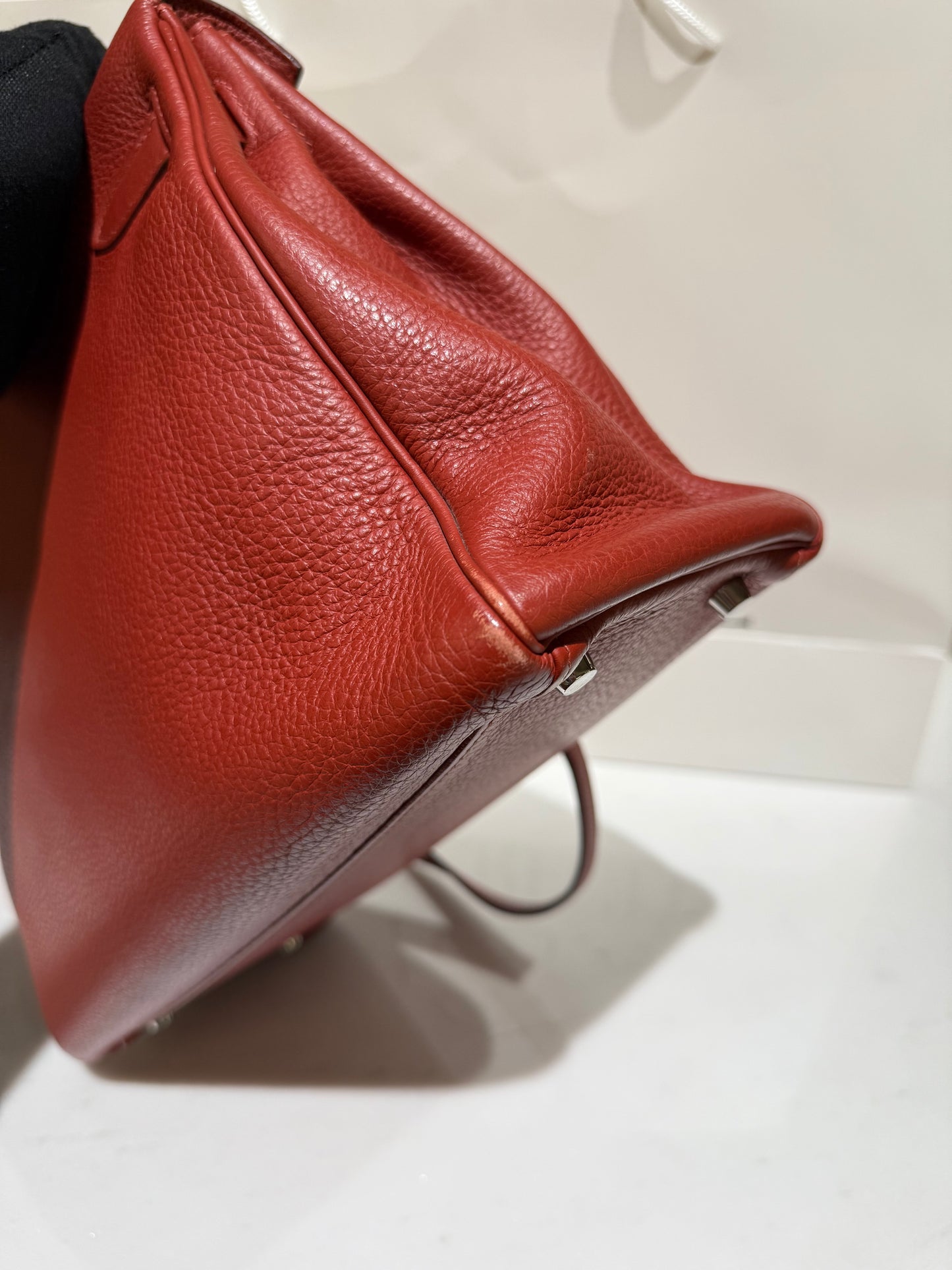 Hermes Kelly 32 Rouge Venitien Clemence 2009 Stamp N Used With Bababei Certificate