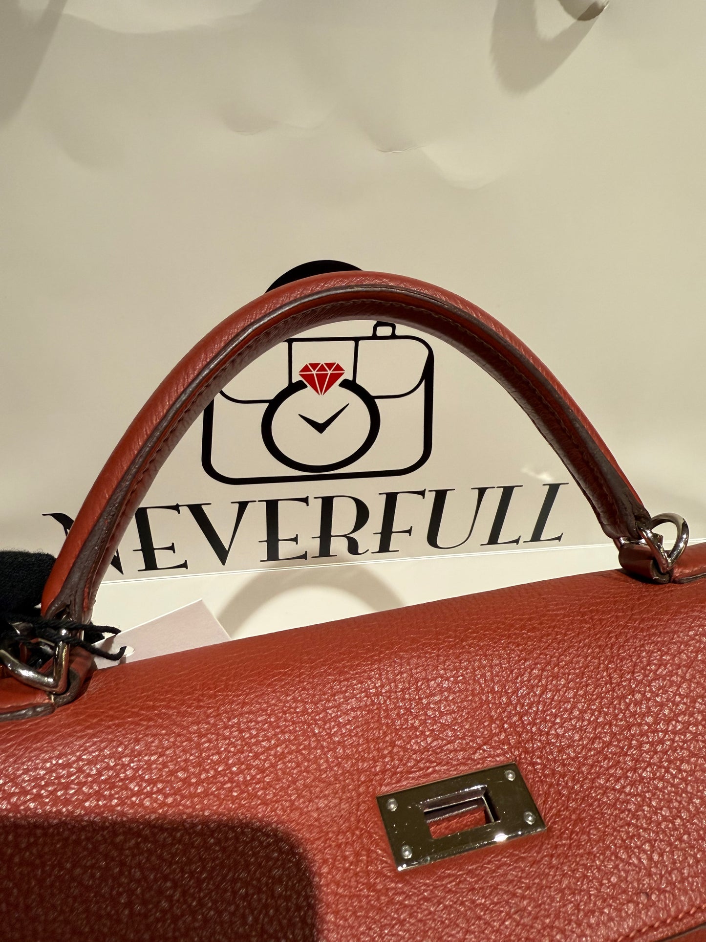 Hermes Kelly 32 Rouge Venitien Clemence 2009 Stamp N Used With Bababei Certificate