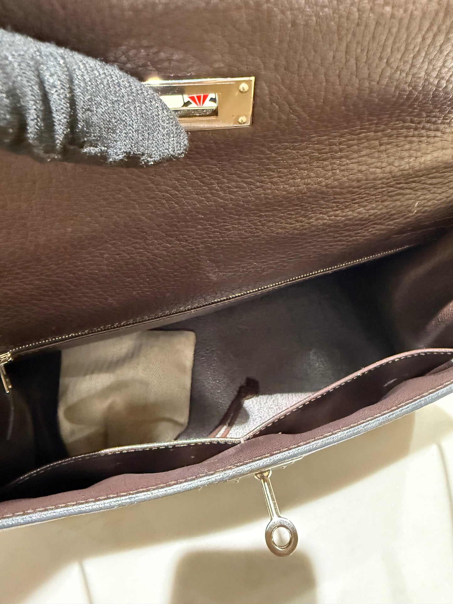 Hermes Kelly 32 Vacherta Leather Used Good Condition Selier