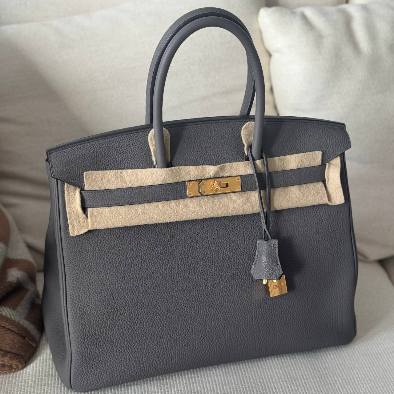 Hermes Birkin 35 GHW Gris Etain New