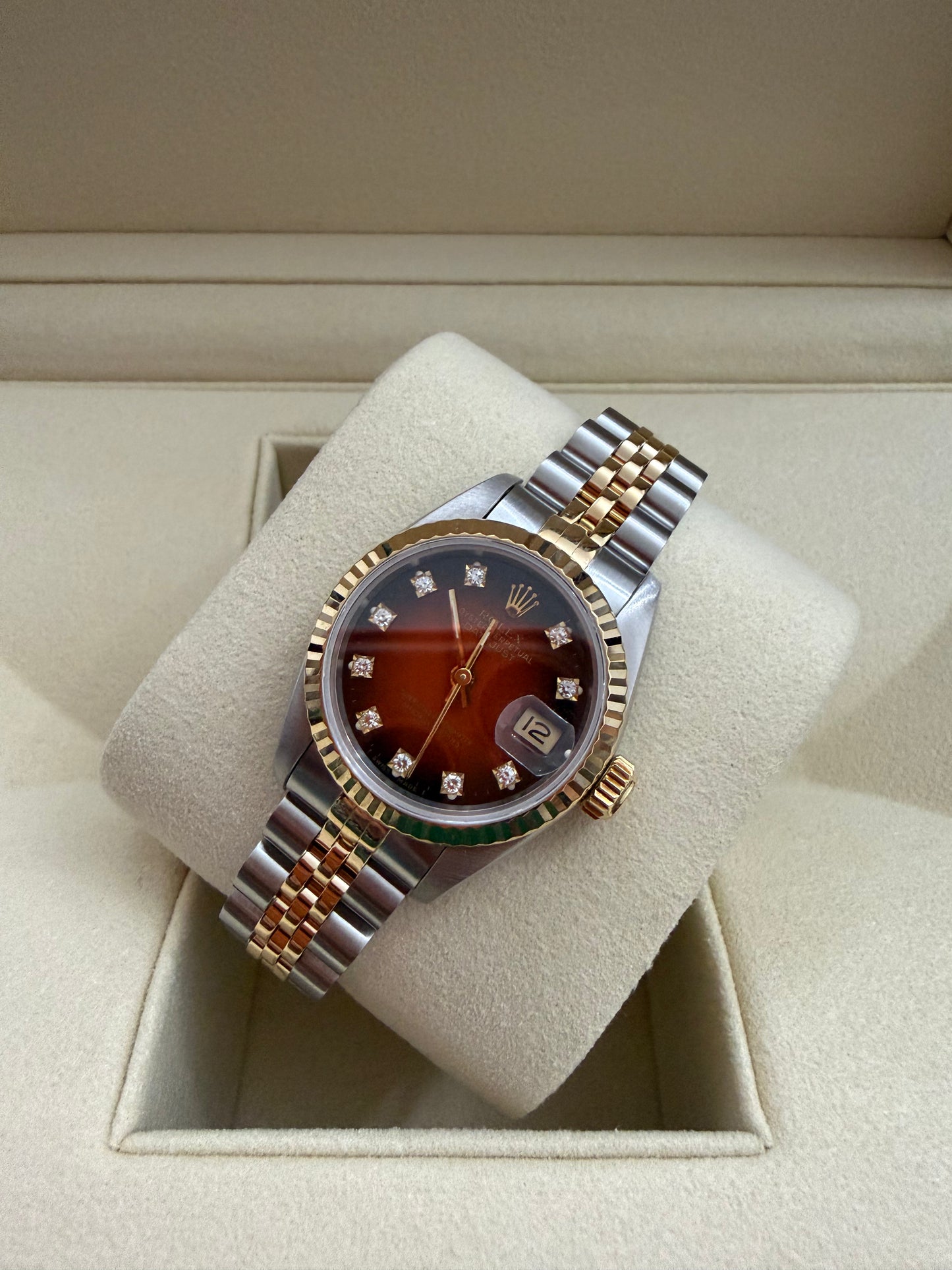 Rolex Ladies 26mm Steel/Gold 69173 With Diamonds Only With Box