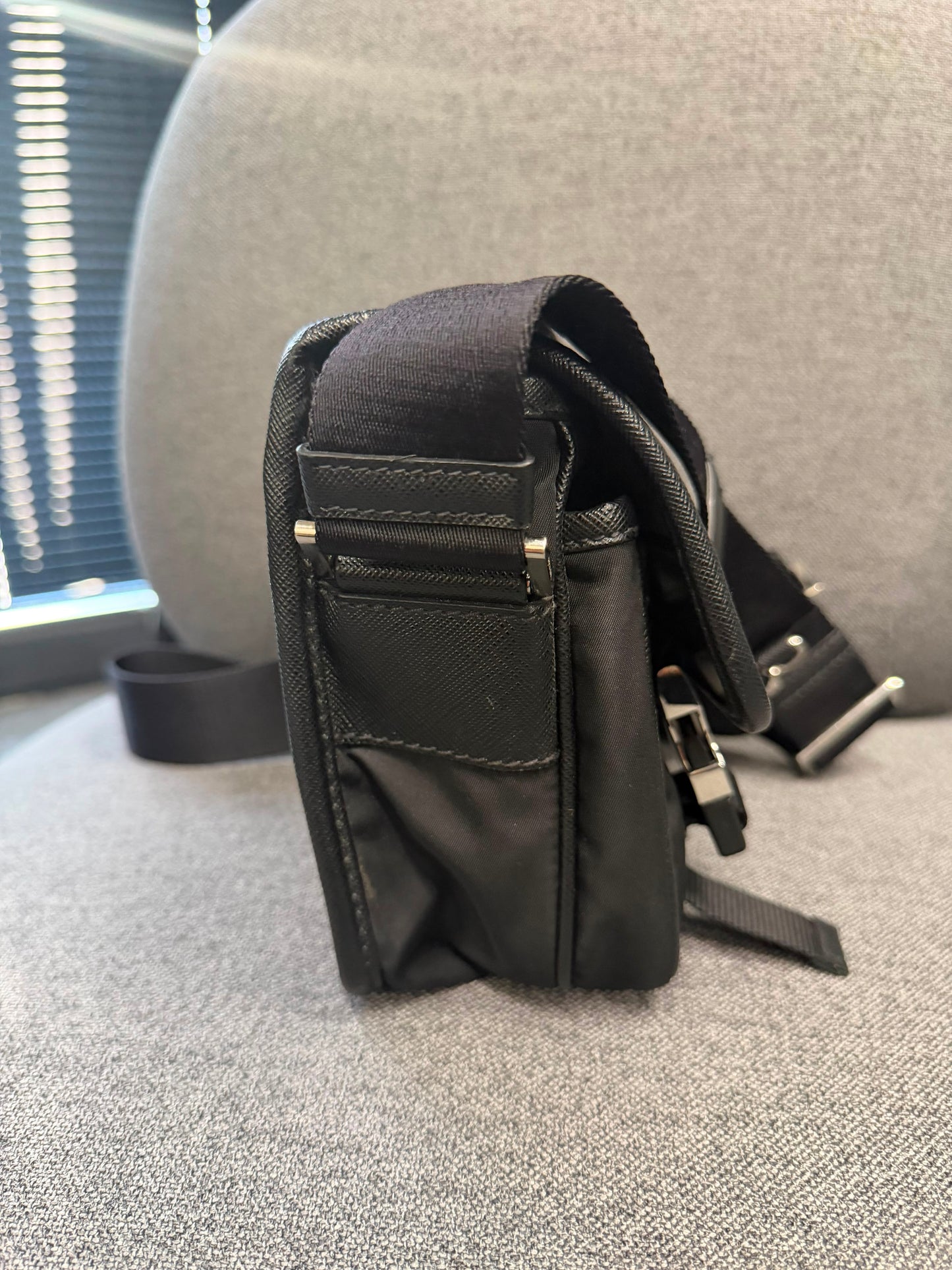 Prada Re-Nylon Black Crossbody Bag with Detachable Pouch