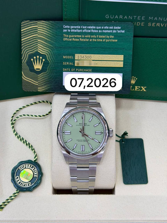 Rolex Oyster Perpetual 134300 Pistachio green 2026 41mm New